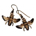 Earrings - French Hook with Gold Bee 