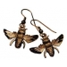 Earrings - French Hook with Gold Bee 
